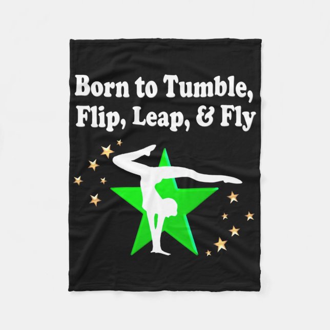 BORN TO TUMBLE GYMNASTICS DESIGN FLEECE BLANKET (Front)