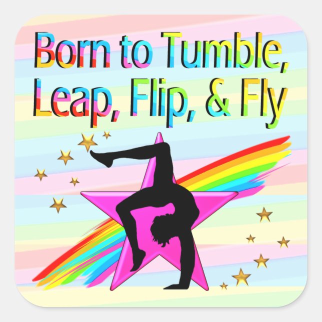 BORN TO TUMBLE GYMNASTICS STICKER (Front)