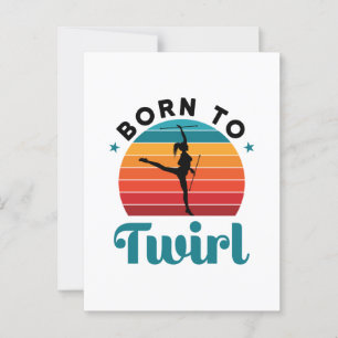 Born to Twirl Cute Baton Twirler Postcard
