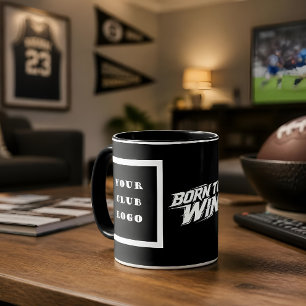 Born to Win Bold Athletic Club Logo Black Typograp Mug