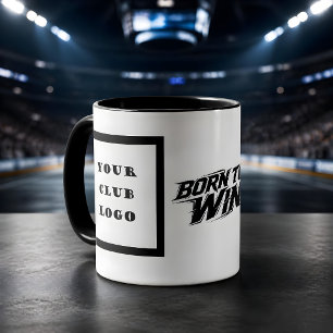 Born to Win Bold Athletic Club Logo Black Typograp Mug