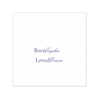 Born Together Twin Love Baby Shower Self-inking Stamp