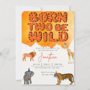 Born Two be Wild Birthday Inviation Invitation