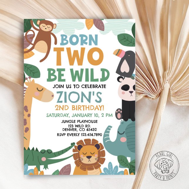 Born TWO Be Wild Birthday Invitation (Creator Uploaded)