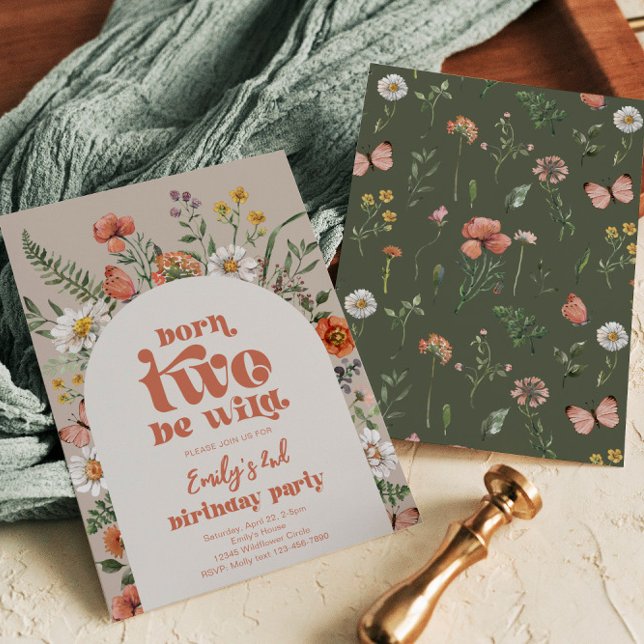 Born Two Be Wild Wildflower Invitation (Creator Uploaded)