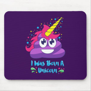 Born Unicorn Emoji Poop Mouse Pad