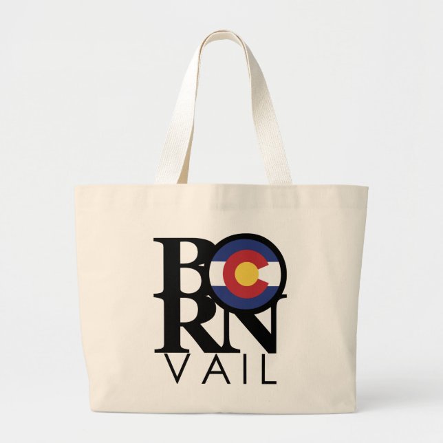 BORN Vail Colorado Large Tote Bag (Front)