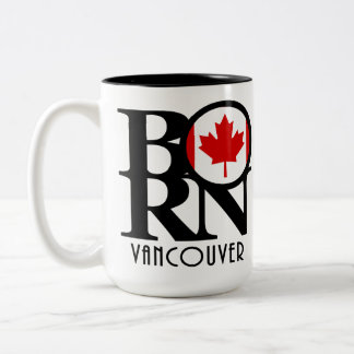 BORN Vancouver (Canadian Flag) 15oz Two-Tone Coffee Mug