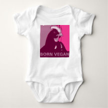 Born Vegan Pink Pop Art Chicken Baby Jumper