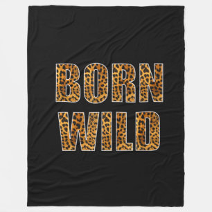 born wild cheetah tiger lion animal print leopard fleece blanket