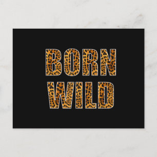 born wild cheetah tiger lion animal print leopard holiday postcard
