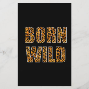 born wild cheetah tiger lion animal print leopard stationery