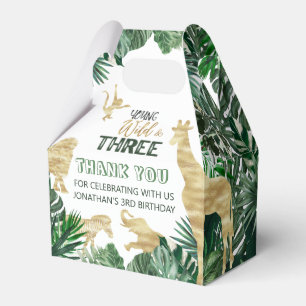 Born Wild Jungle Safari Themed 3rd Birthday Favour Box