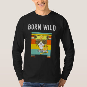 Born Wild Leopard Cat Sunglasses Jungle Big Cats T-Shirt