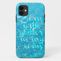 Born with Glitter in my Veins (Blue) iPhone Case