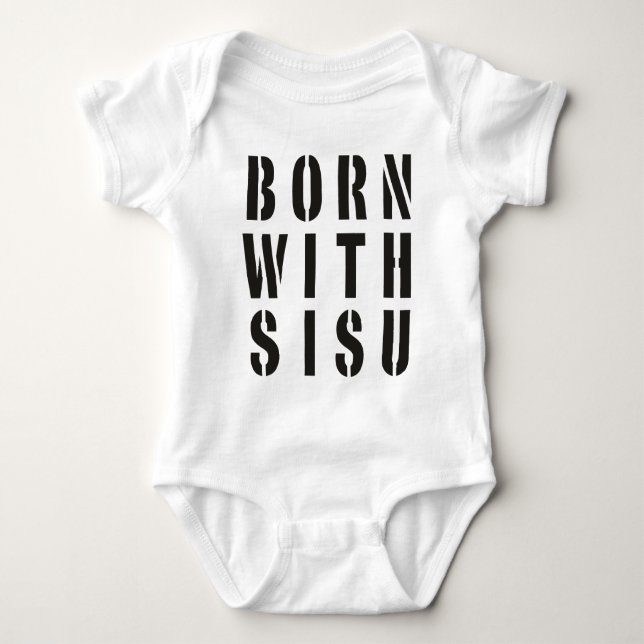 Born With Sisu Baby Bodysuit (Front)