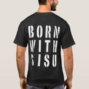 Born With Sisu Back Dark T-Shirt