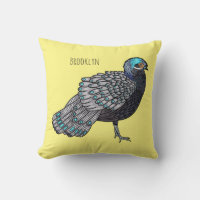 Bornean peacock-pheasant bird cartoon illustration