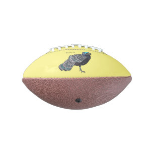 Bornean peacock-pheasant bird cartoon illustration football