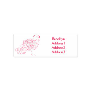 Bornean peacock-pheasant bird cartoon illustration self-inking stamp