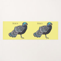 Bornean peacock-pheasant bird cartoon illustration