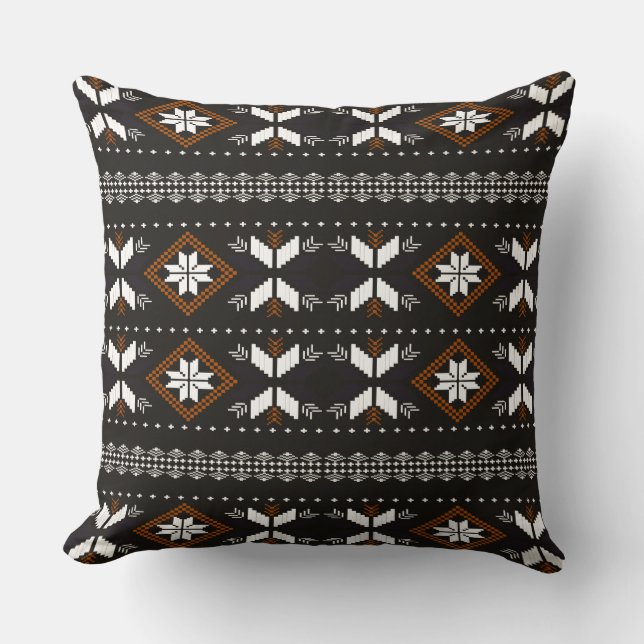 Borneo/Dayak tribal style pattern Cushion (Front)