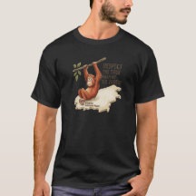 Borneo Orangutan Kalimantan Map Conservation Tee