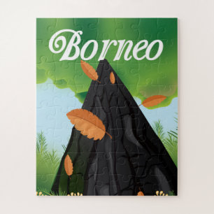 Borneo Rainforest travel poster Jigsaw Puzzle