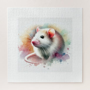 Borneo rat 031024AREF115 - Watercolor Jigsaw Puzzle