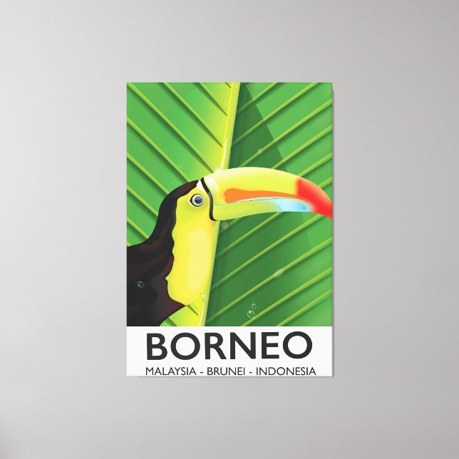 Borneo Toucan travel poster Canvas Print (Front)