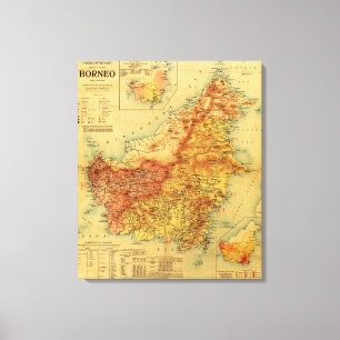 BorneoPanoramic MapBorneo Canvas Print