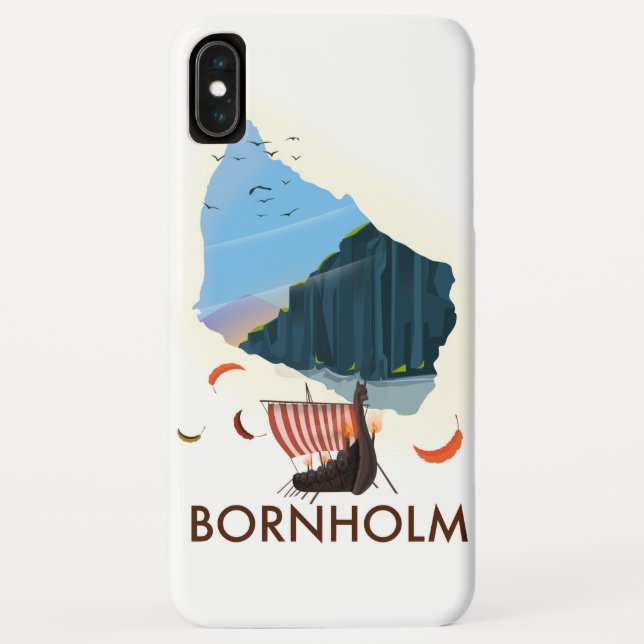 Bornholm Island Viking map Case-Mate iPhone Case (Back)