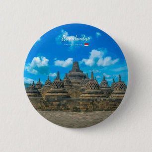 Borobudur, Indonesia - Ancient Buddhist Temple 6 Cm Round Badge