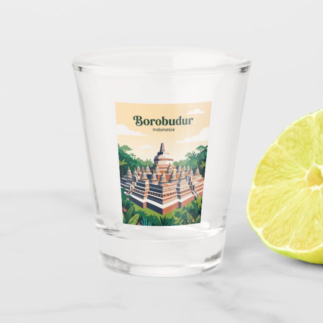 Borobudur Indonesia Shot Glass (Front)