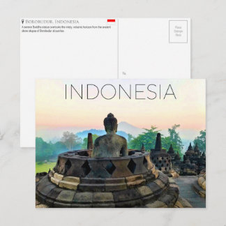 Borobudur, Indonesia Travel Postcard
