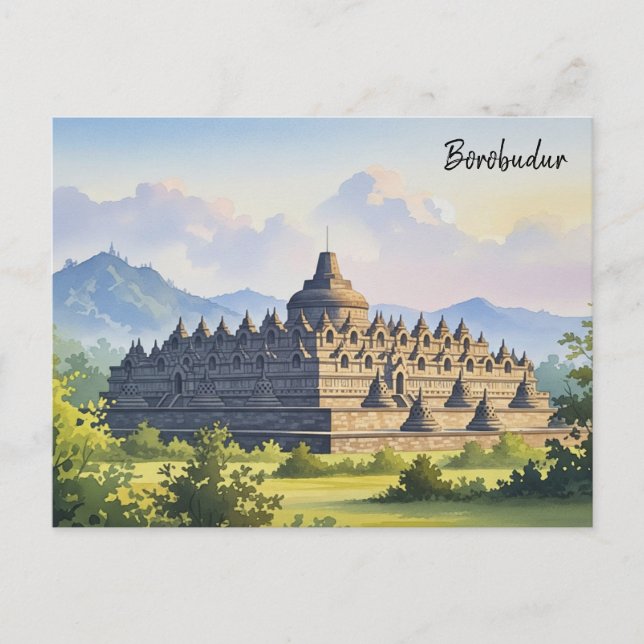 Borobudur Indonesia travel Postcard (Front)
