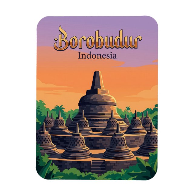 Borobudur Temple Indonesia Magnet (Vertical)