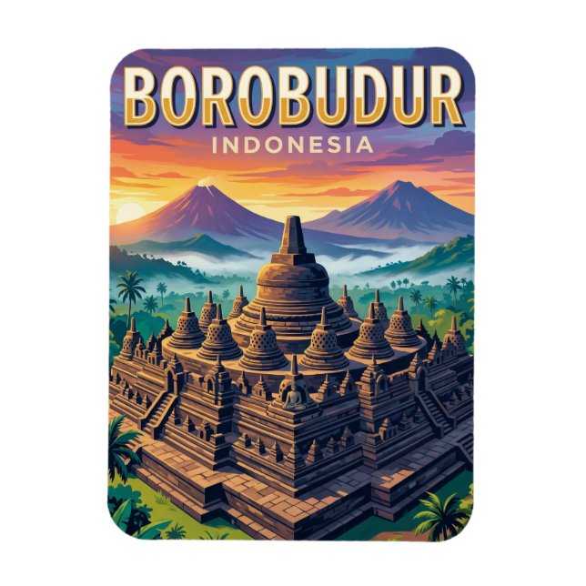 Borobudur Temple Indonesia Magnet (Vertical)