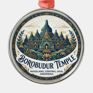 Borobudur Temple Indonesia Metal Tree Decoration