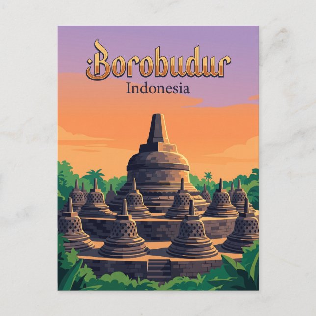 Borobudur Temple Indonesia Postcard (Front)