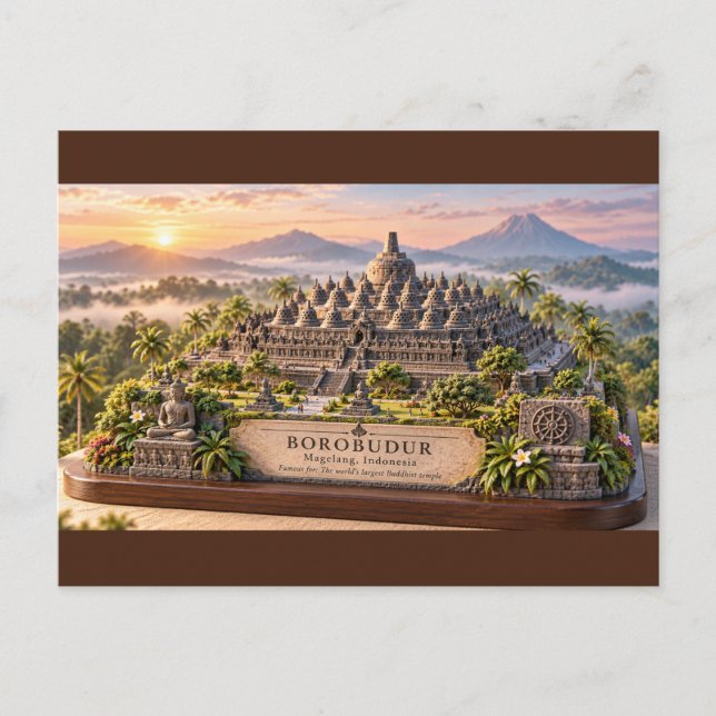 Borobudur Temple  Postcard (Front)