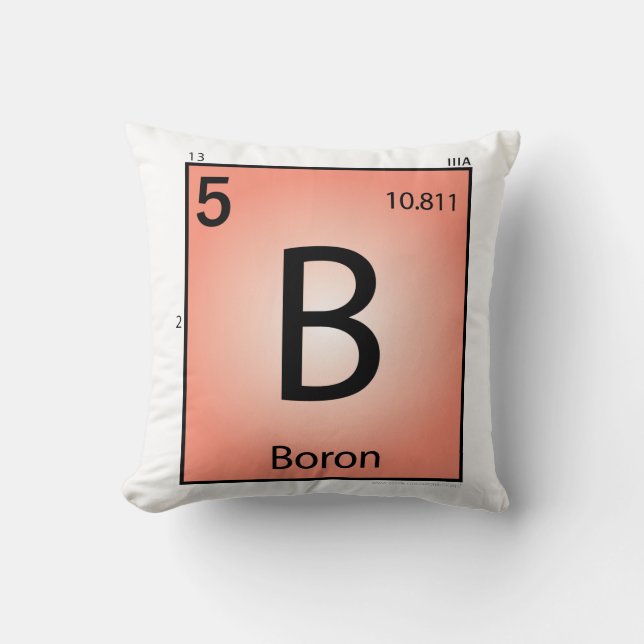 Boron (B) Element Pillow (Front)