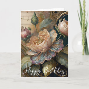 Boroque flowers birthday card