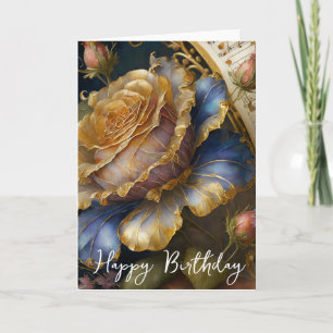 Boroque flowers birthday card