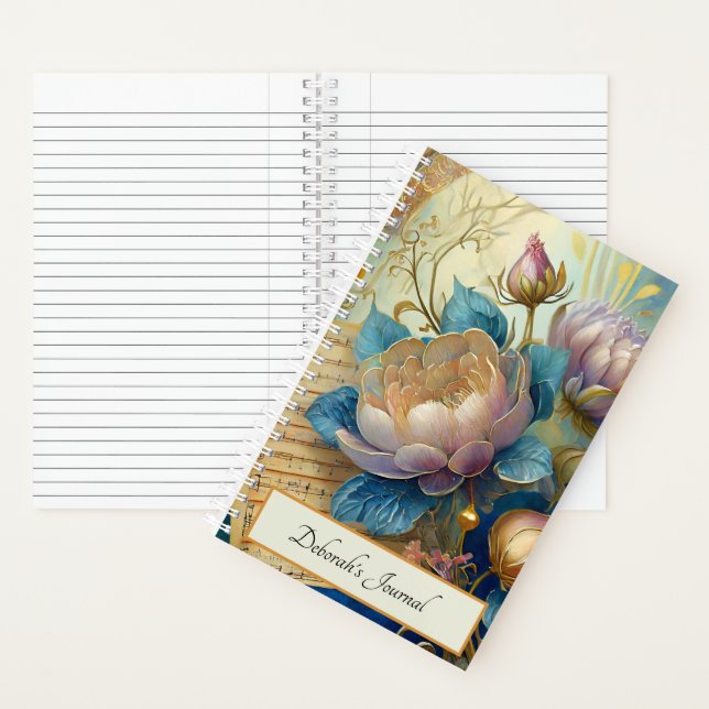 Boroque flowers  personalised notebook (Inside)