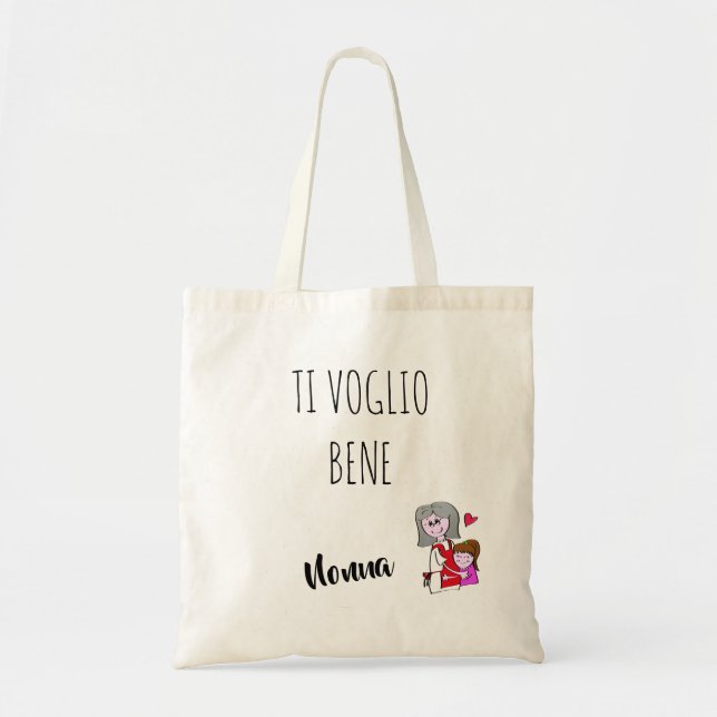 Borsa Ti voglio bene Nonna femminuccia Tote Bag (Front)