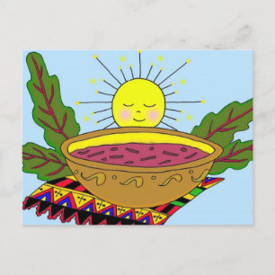Borsch Power Ukrainian Folk Art Postcard