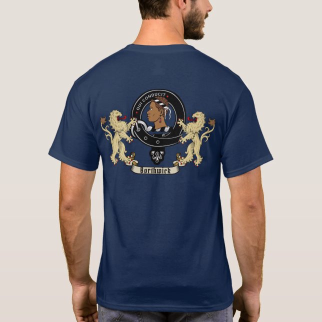 Borthwick Clan Badge & Tartan T-Shirt (Back)