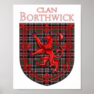 Borthwick Tartan Scottish Plaid Lion Rampant Poster