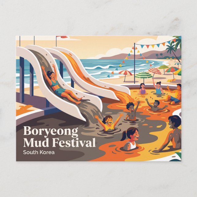 Boryeong Mud Festival South Korea Postcard (Front)